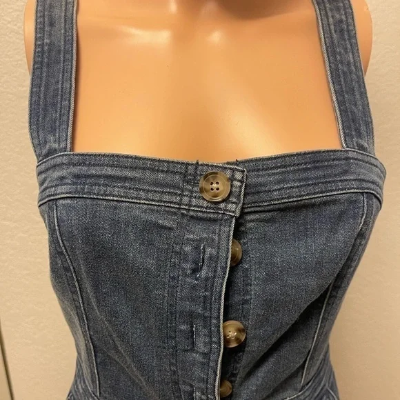 𝅺express jean button up sleeveless dress size XS - Picture 2 of 8